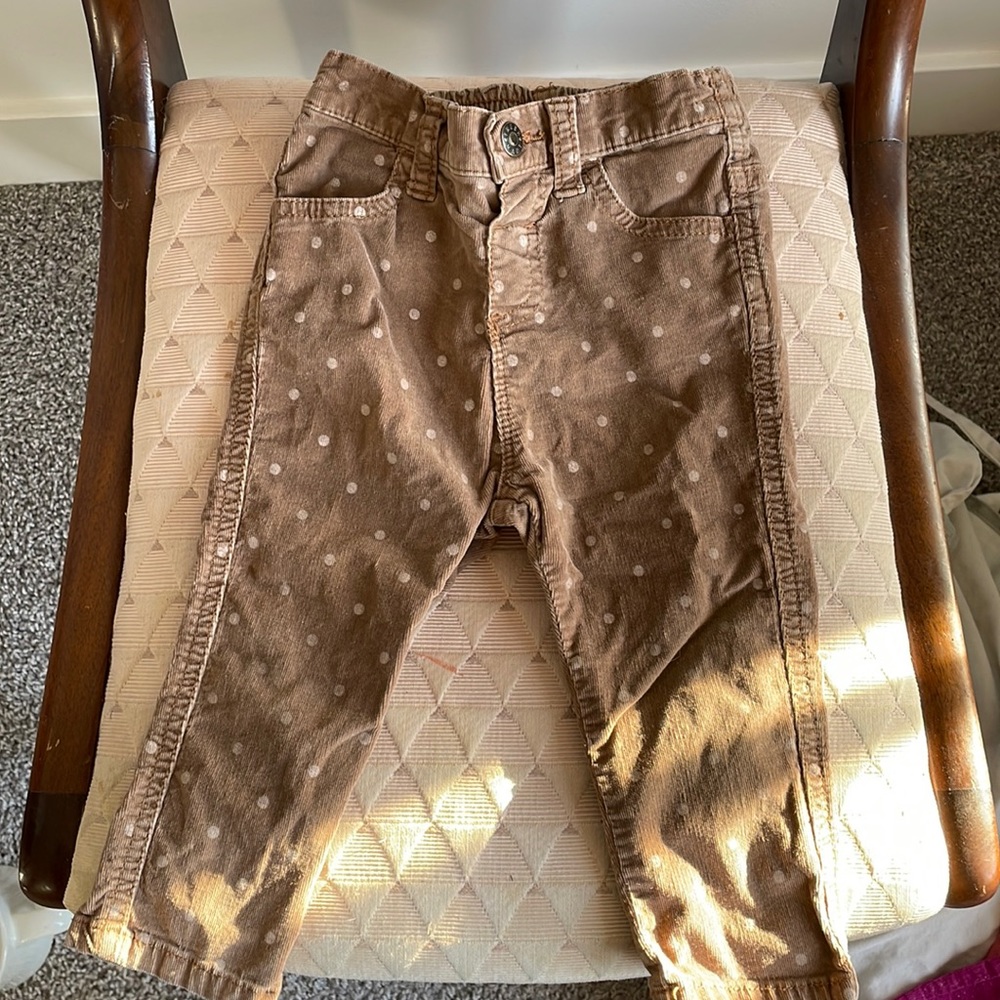 Polka dot corduroy brown Joe Baby pants unisex